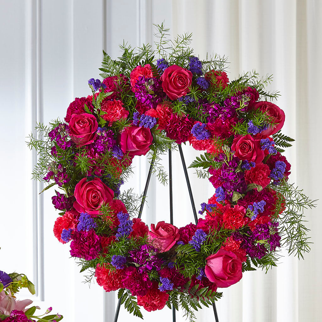 Calming Colors Wreath – CONNIE'S FLORAL ARRANGEMENTS, Virginia Beach VA