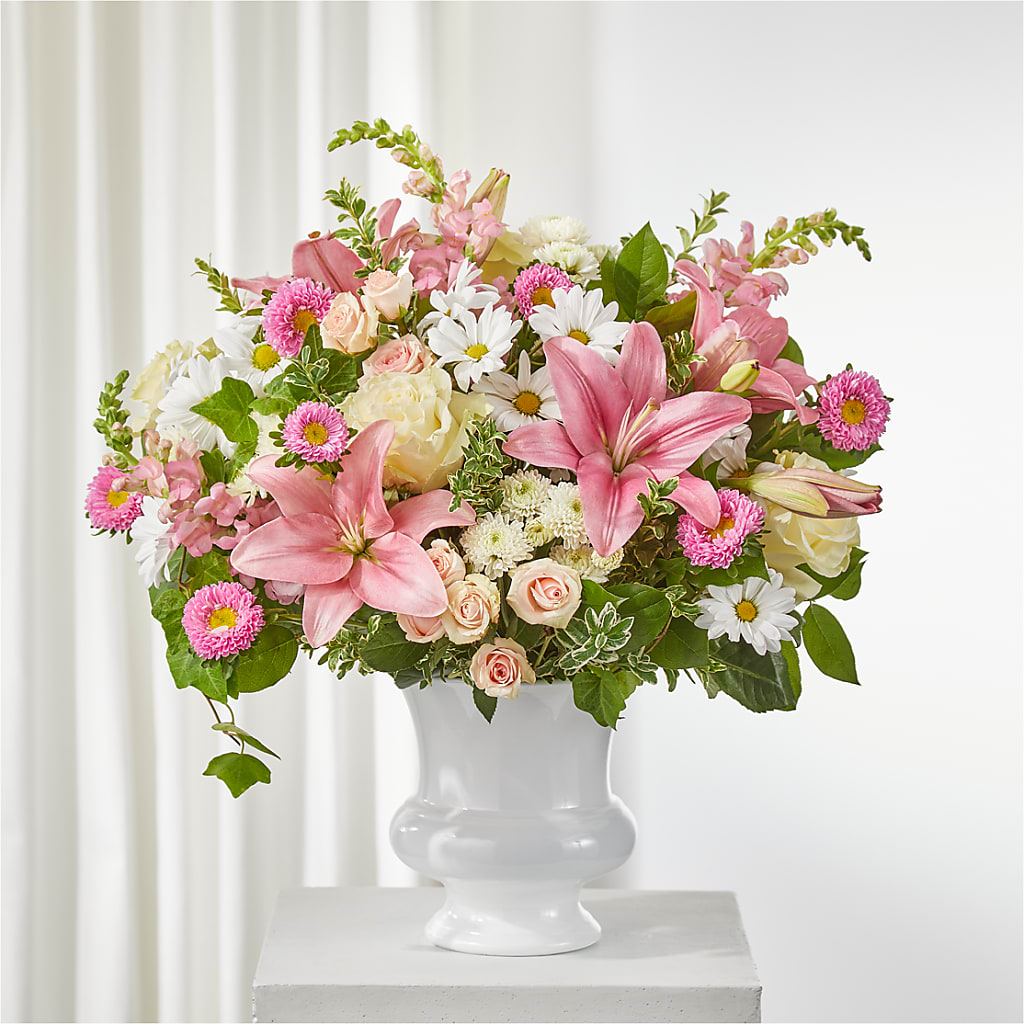 Empathetic Blooms Urn Arrangement – CONNIE'S FLORAL ARRANGEMENTS, Virginia Beach VA