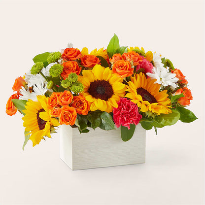 Sun-drenched Blooms Box Bouquet – CONNIE'S FLORAL ARRANGEMENTS, Virginia Beach VA