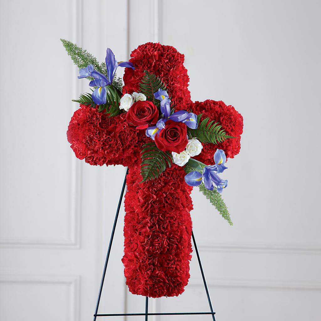Faithful Hero Floral Cross – CONNIE'S FLORAL ARRANGEMENTS, Virginia Beach VA