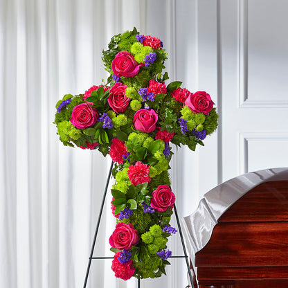 Tribute Rose Floral Cross – CONNIE'S FLORAL ARRANGEMENTS, Virginia Beach VA