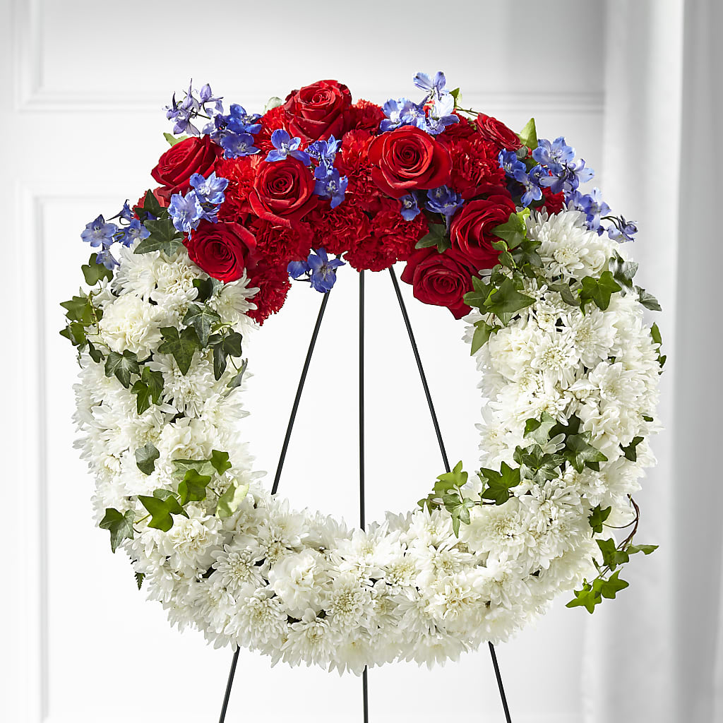 Patriotic Passion Wreath – CONNIE'S FLORAL ARRANGEMENTS, Virginia Beach VA