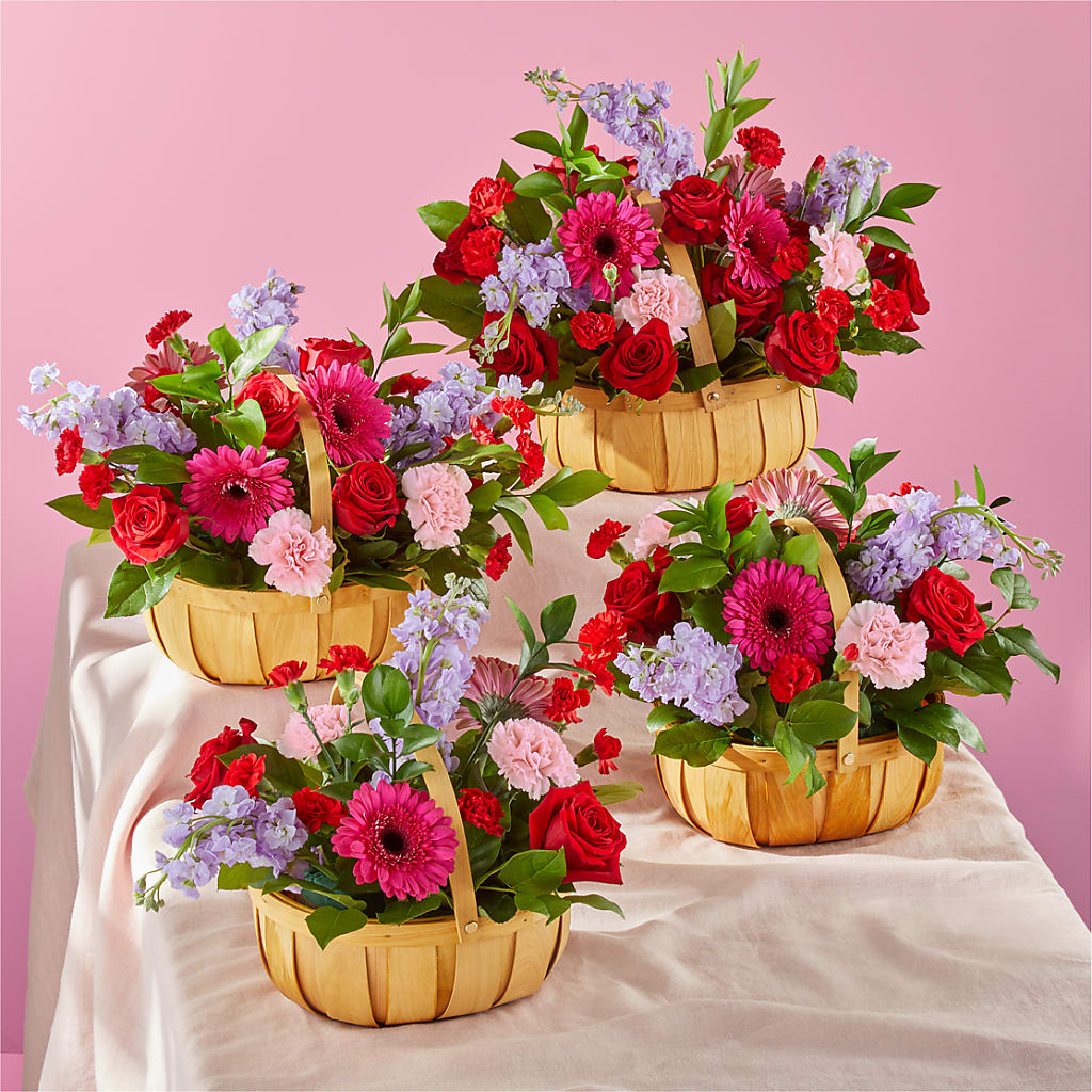 Pink Picnic Basket – CONNIE'S FLORAL ARRANGEMENTS, Virginia Beach VA