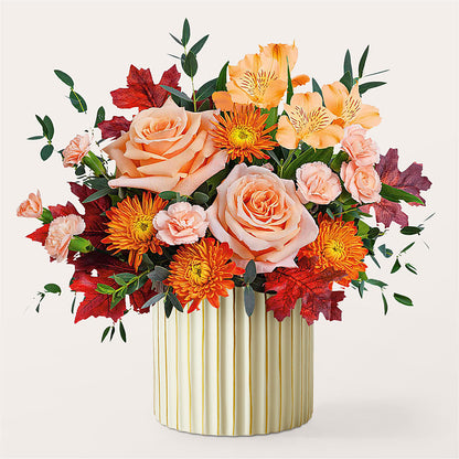 Spiced Latte Bouquet with Ivory Vase – CONNIE'S FLORAL ARRANGEMENTS, Virginia Beach VA